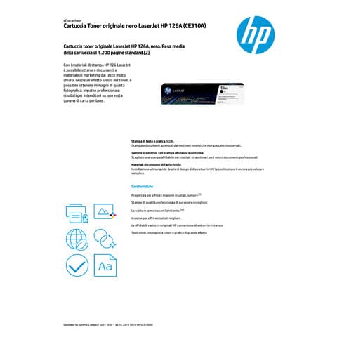 Toner 126A HP nero  CE310A